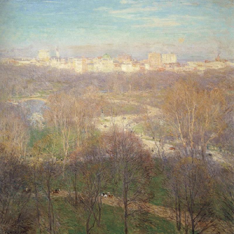 Metcalf, Willard Leroy Early Spring Afternoon-Central Park oil painting picture